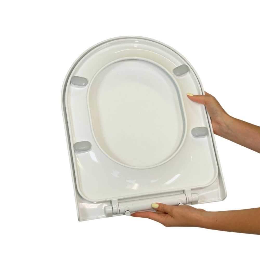 Крышка для унитаза из термопласта Inci 0336, Овальное туалетное сиденье с антибактериальным покрытием Крышка для унитаза из термопласта Inci 0336, Овальное туалетное сиденье с антибактериальным покрытием