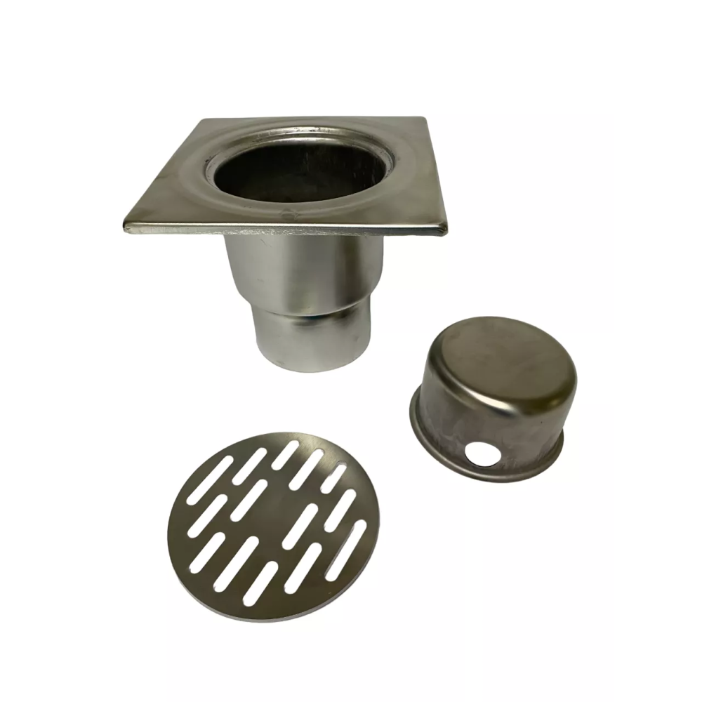 Трап з нержавіючої сталі 20х20см, вертикальний, D100 Трап з нержавіючої сталі 20х20см, вертикальний, D100