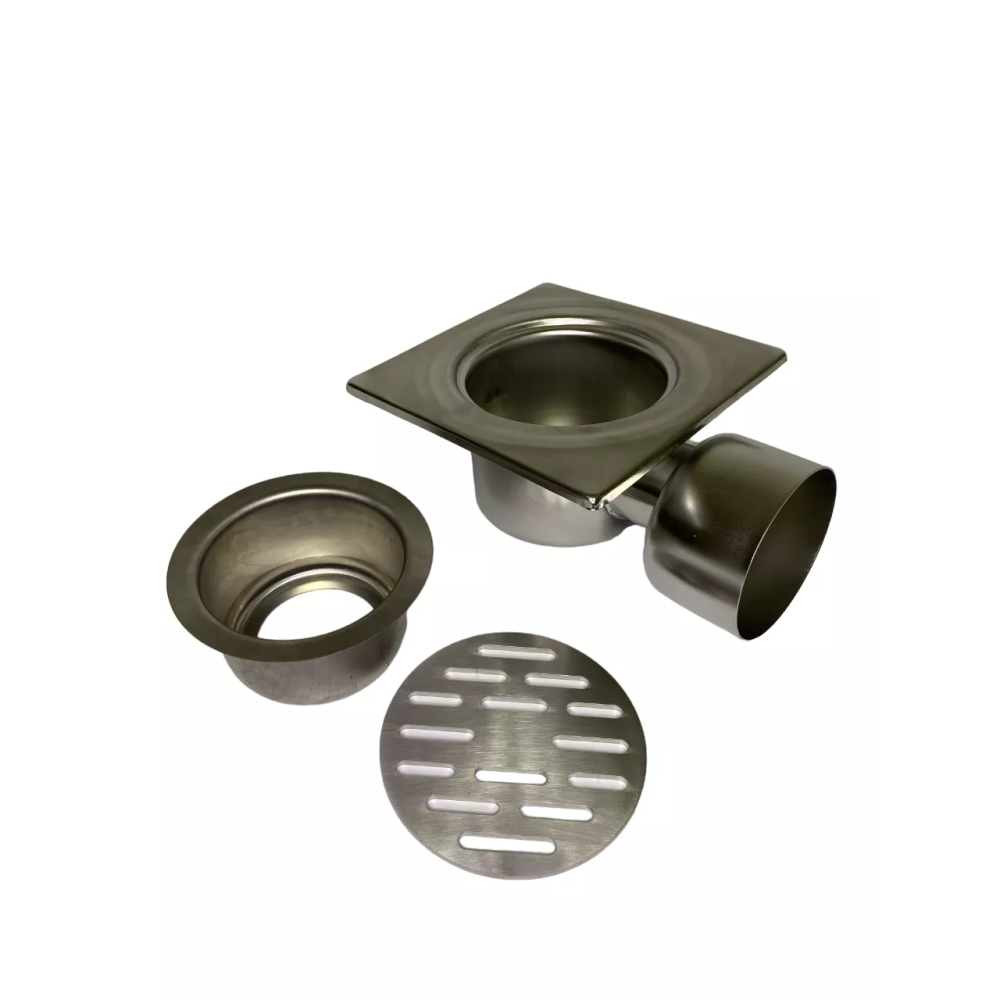 Трап з нержавіючої сталі 20х20см, горизонтальний, D100 Трап з нержавіючої сталі 20х20см, горизонтальний, D100