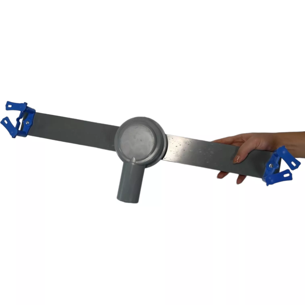 Зливний трап для душу з горизонтальним виходом, решітка "квадрат" 80 см, Душовий канал з гідрозатворів Зливний трап для душу з горизонтальним виходом, решітка "квадрат" 80 см, Душовий канал з гідрозатворів