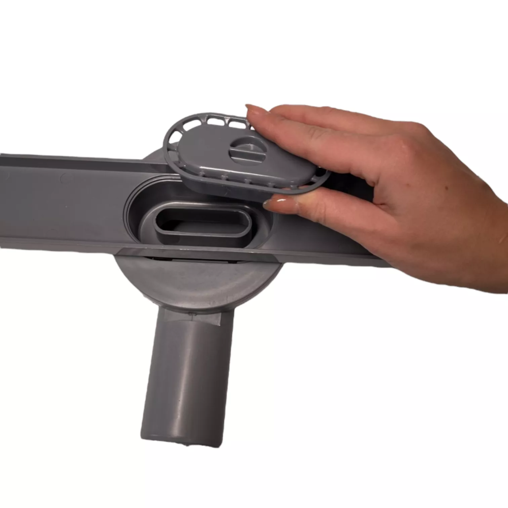 Зливний трап для душу з горизонтальним виходом, решітка "квадрат" 80 см, Душовий канал з гідрозатворів Зливний трап для душу з горизонтальним виходом, решітка "квадрат" 80 см, Душовий канал з гідрозатворів