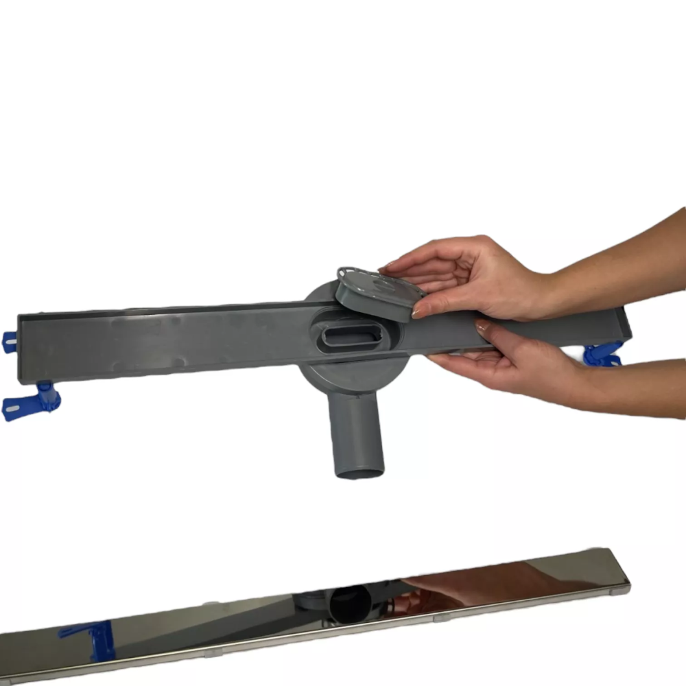 Сливной трап для душа с горизонтальным выходом, решетка "под плитку" 60 см, Душевой канал с гидрозатвором Сливной трап для душа с горизонтальным выходом, решетка "под плитку" 60 см, Душевой канал с гидрозатвором