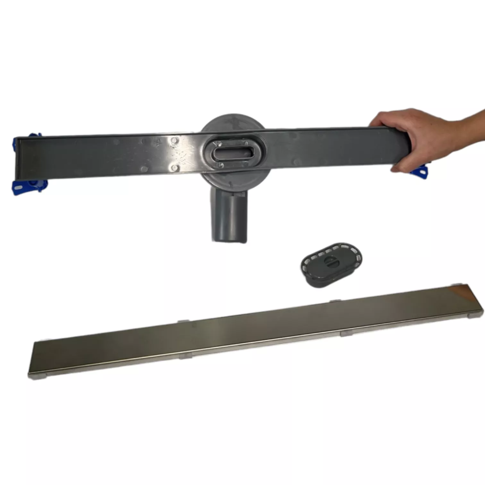 Сливной трап для душа с горизонтальным выходом, решетка "под плитку" 60 см, Душевой канал с гидрозатвором Сливной трап для душа с горизонтальным выходом, решетка "под плитку" 60 см, Душевой канал с гидрозатвором