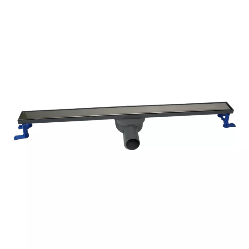 Сливной трап для душа с горизонтальным выходом, решетка "под плитку" 80 см, Душевой канал с гидрозатвором