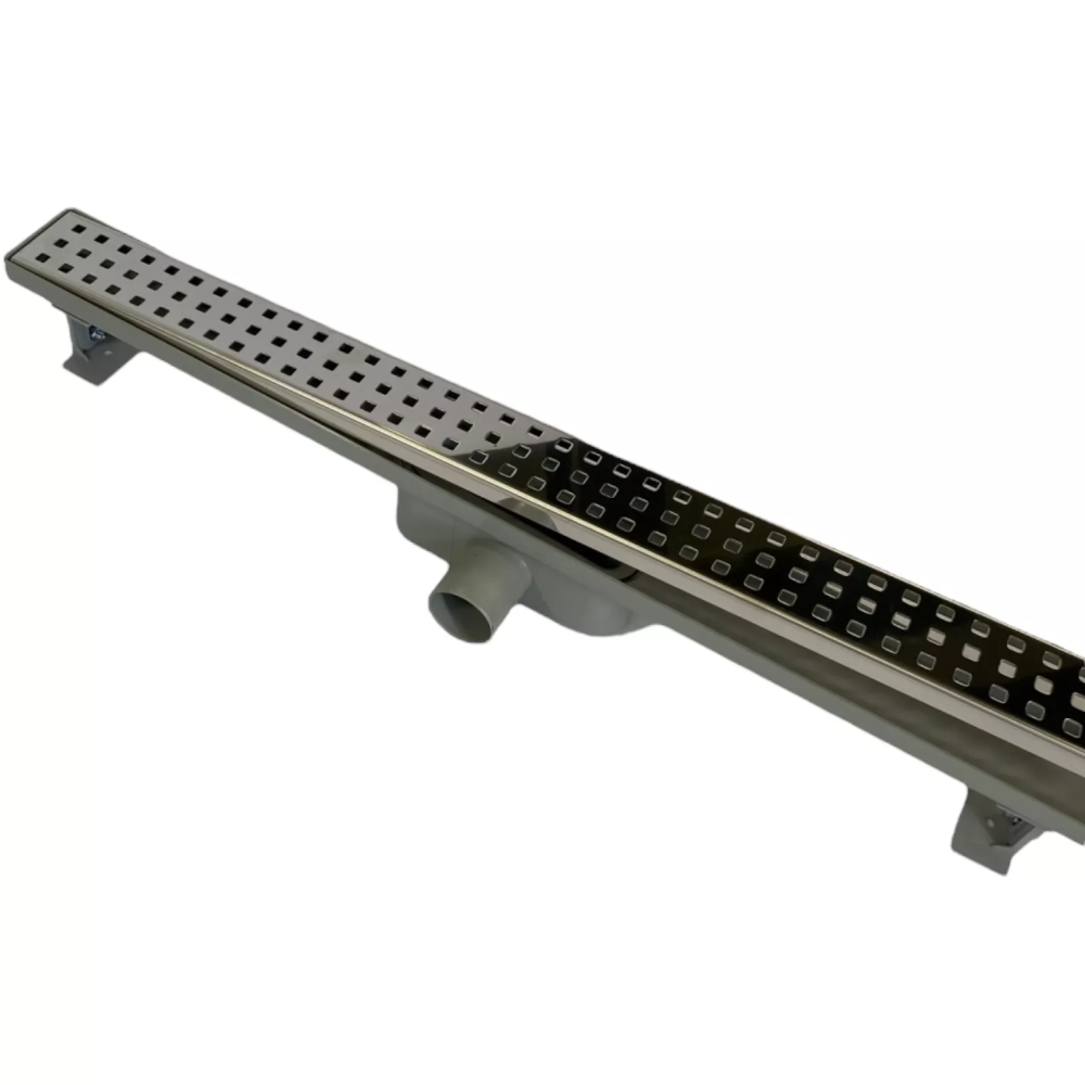 Душовий трап без фланця, решітка "Квадрат" 80 см, Душовий канал з подвійним комбінованим гідрозатворів Душовий трап без фланця, решітка "Квадрат" 80 см, Душовий канал з подвійним комбінованим гідрозатворів