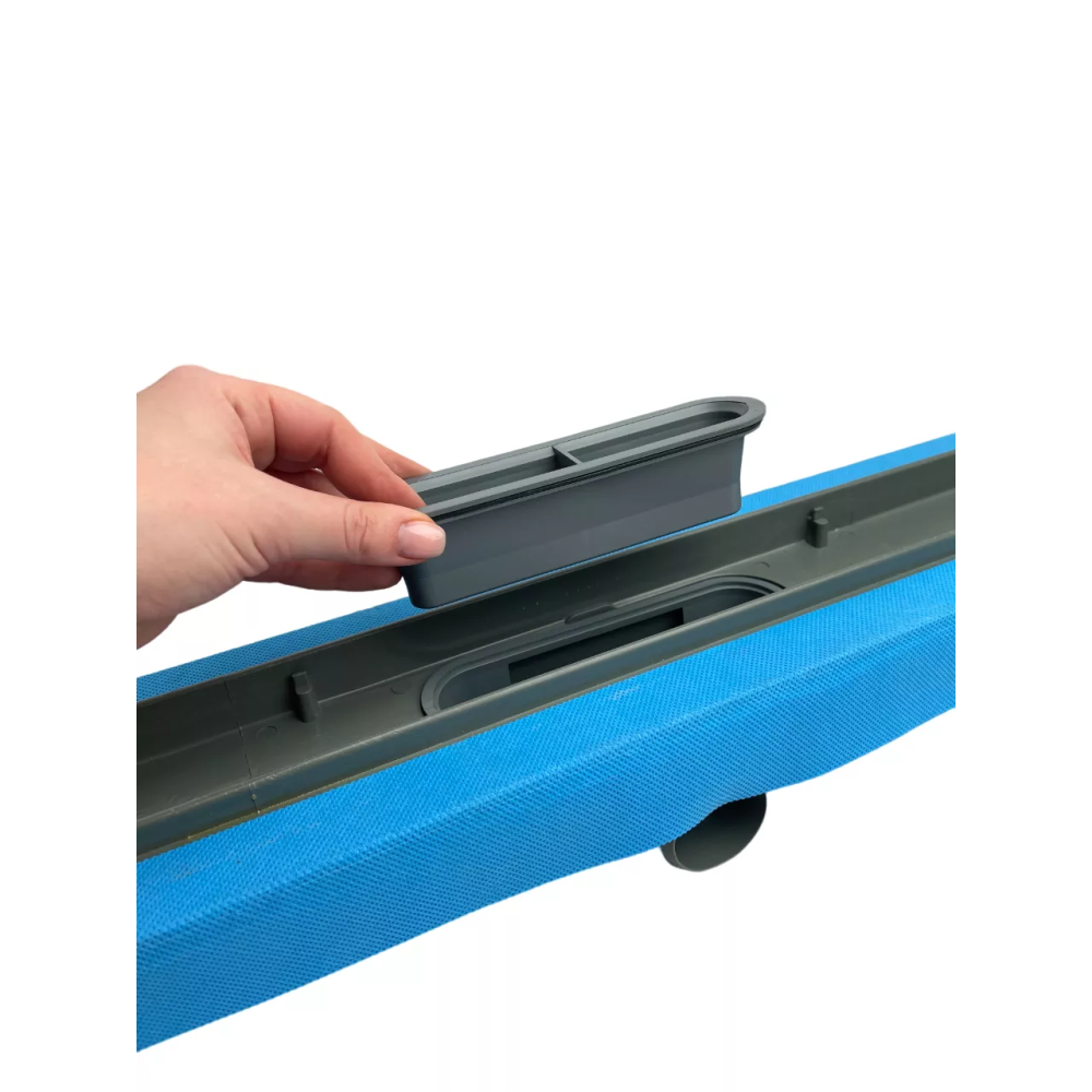 Душевой лоток, решетка "Волна" 60 см, Душевой канал с горизонтальным фланцем с двойным гидрозатвором Душевой лоток, решетка "Волна" 60 см, Душевой канал с горизонтальным фланцем с двойным гидрозатвором