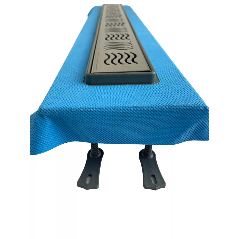 Душевой лоток, решетка "Волна" 60 см, Душевой канал с горизонтальным фланцем с двойным гидрозатвором Душевой лоток, решетка "Волна" 60 см, Душевой канал с горизонтальным фланцем с двойным гидрозатвором