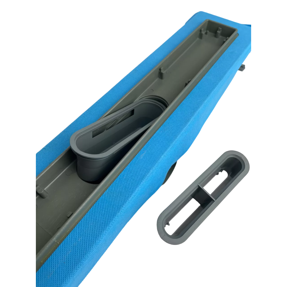 Душевой лоток, решетка "Волна" 60 см, Душевой канал с горизонтальным фланцем с двойным гидрозатвором Душевой лоток, решетка "Волна" 60 см, Душевой канал с горизонтальным фланцем с двойным гидрозатвором