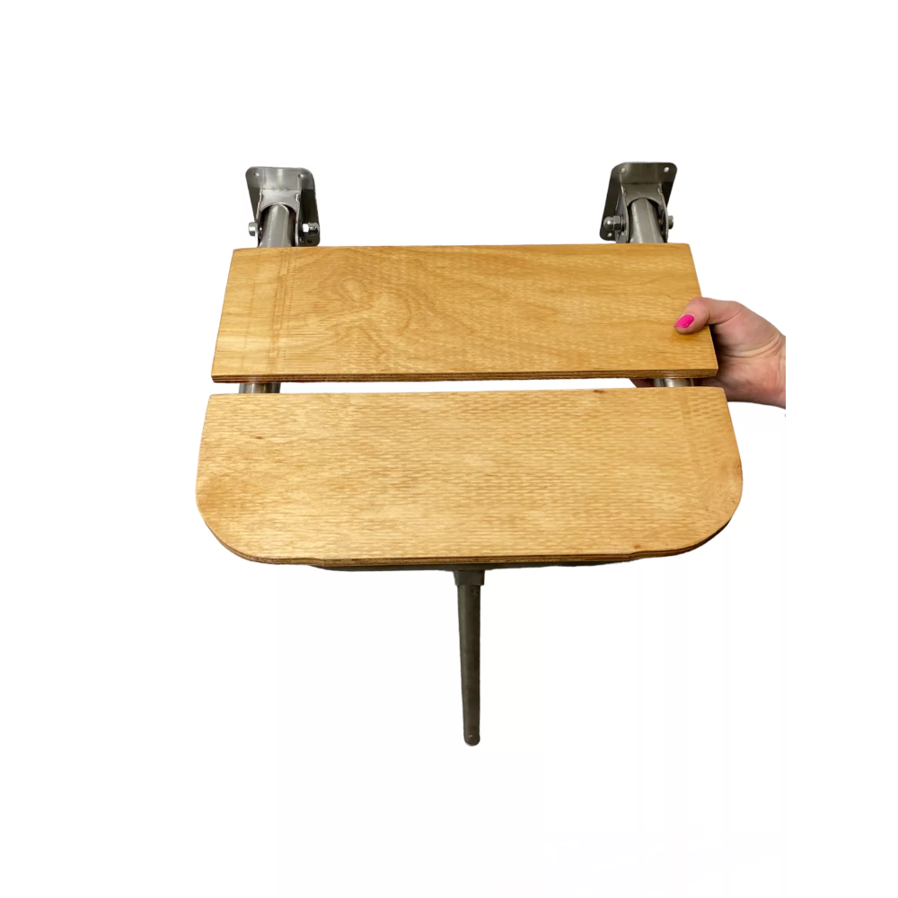 4820.4041 Folding shower chair, wooden seat, 42x40x41cm, 19mm