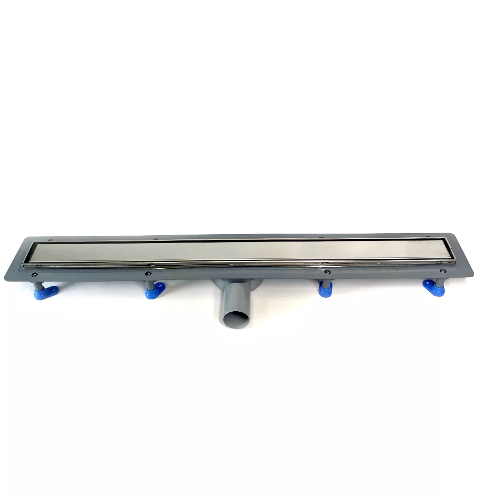 4027.080 Shower channel with tile solution 80cm, horizontal siphon, plastic body, stainless steel frame, dry