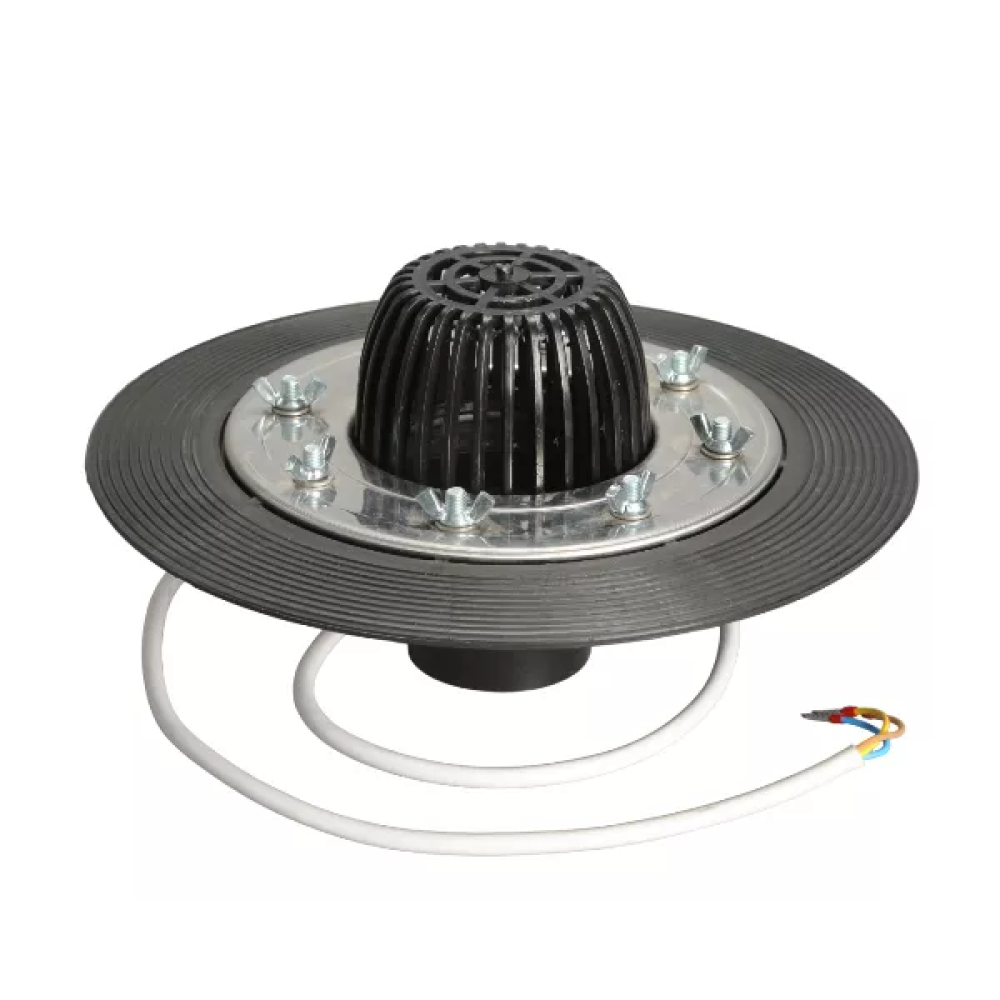 Roofing funnel SANSTORE 110/100mm with stainless flange, with thermal cable