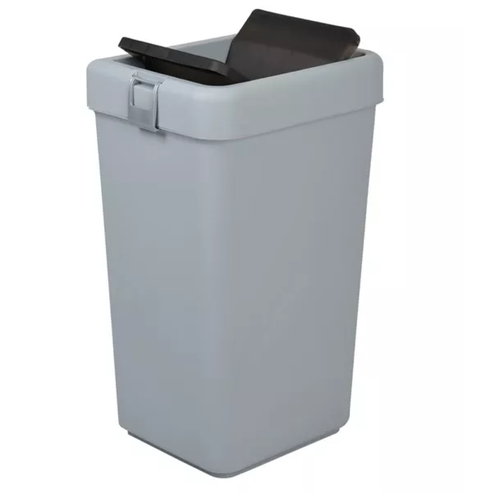 40L plastic gray trash can with a rotating lid 35*28*59cm
