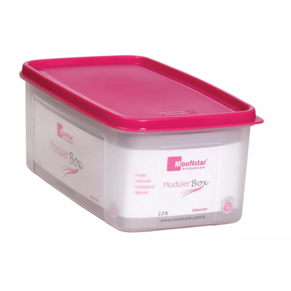 Plastic container with lid MODULAR 2.5l white