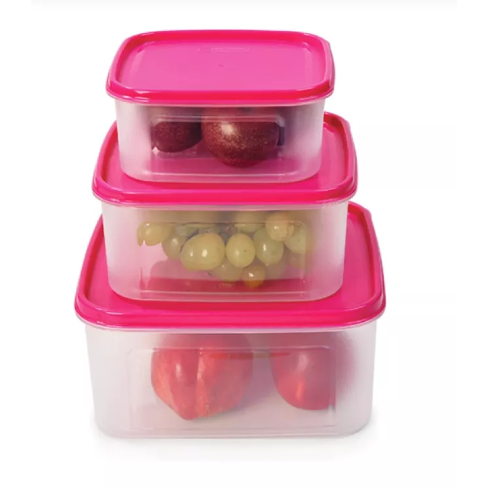 Set of plastic containers with lids MODULAR 5.3l white