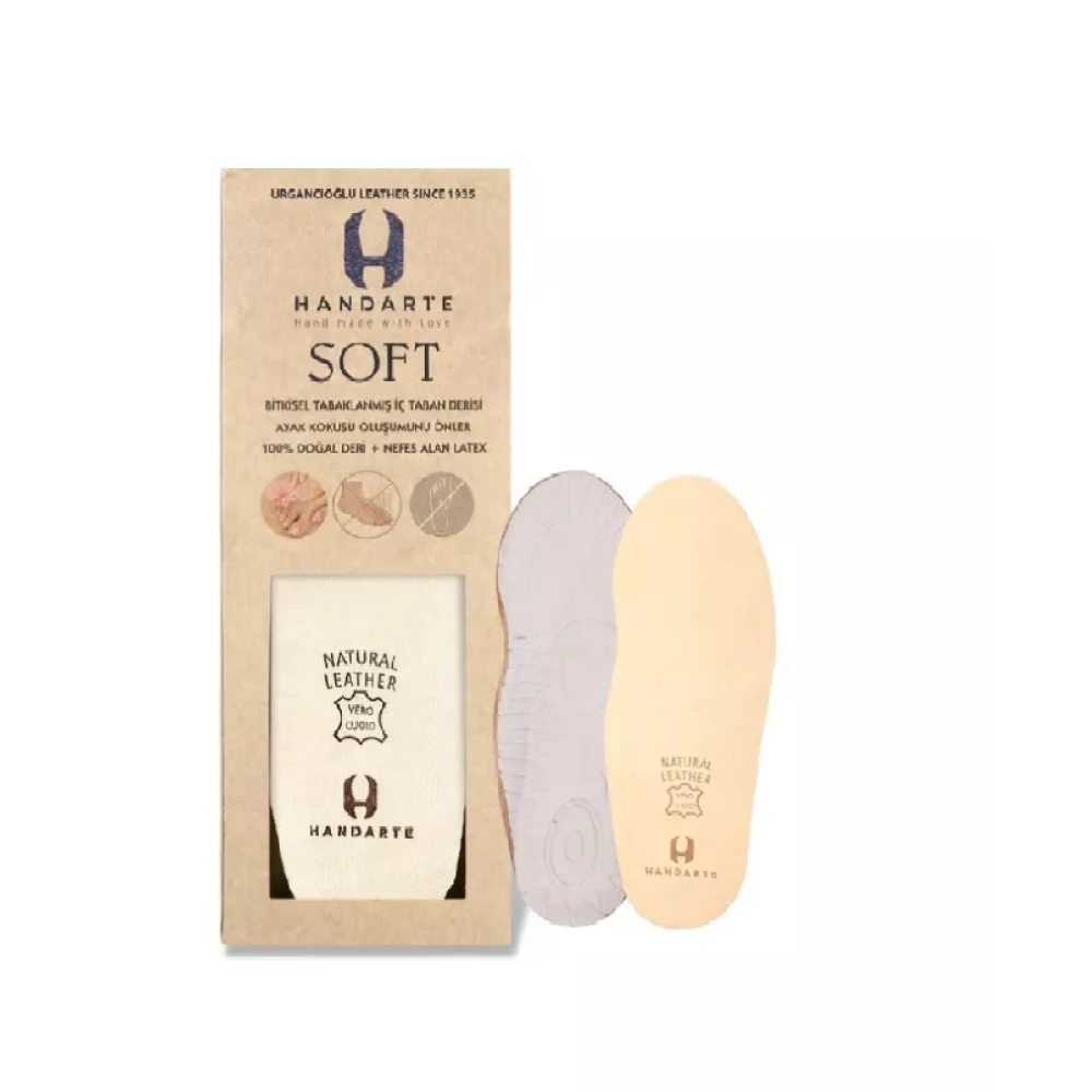 Leather latex antibacterial insoles SOFT (size 35-36)