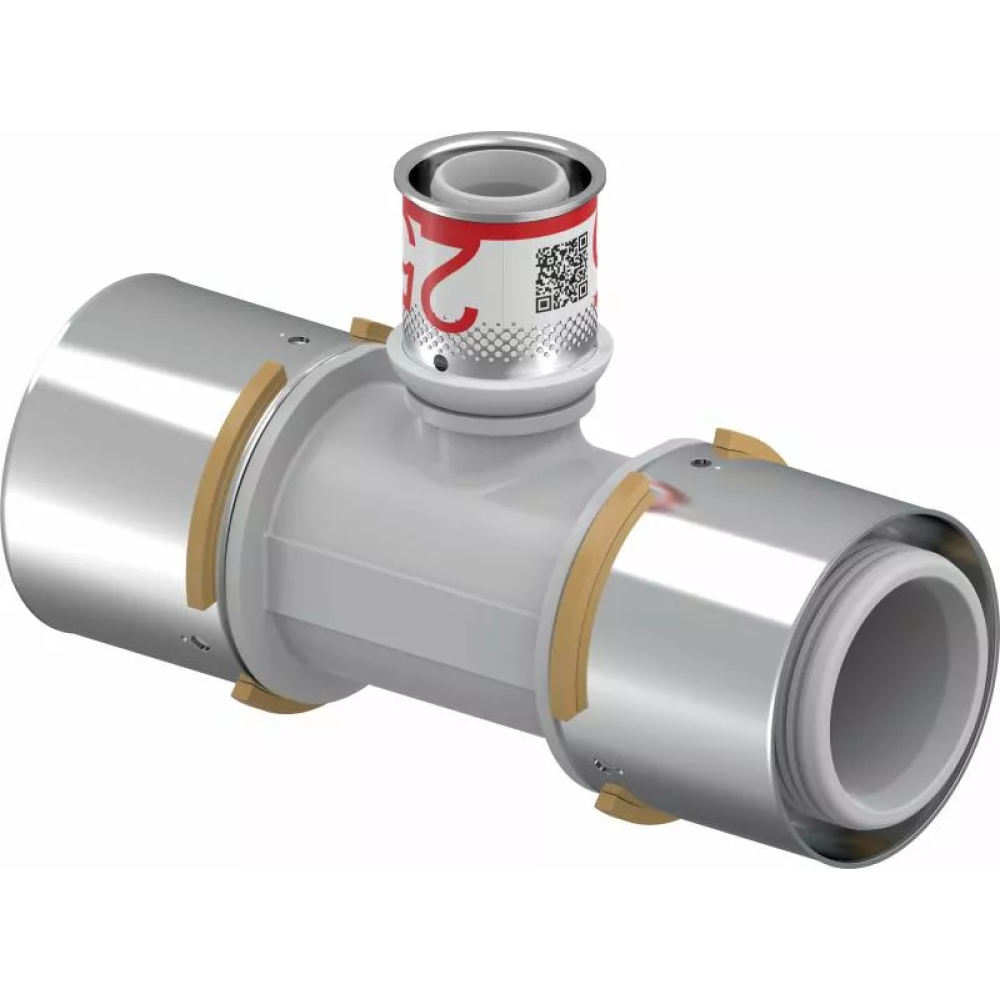 Uponor S-Press PLUS reducing tee, brass 40-25-40