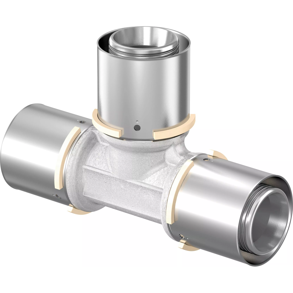 Тройник Uponor S-Press PLUS ровный латунный 50-50-50