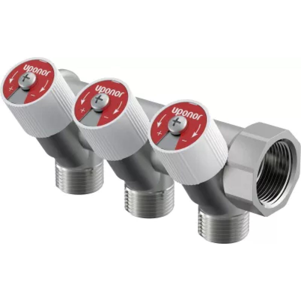 Uponor Uni-C manifold with shut-off valves SH 3/4"ZR/VR 3X1/2"ZR c/c 38 m