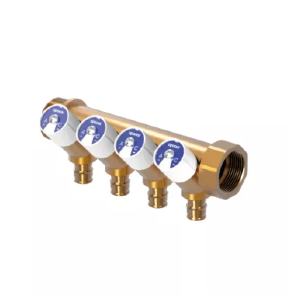 Коллектор с кранами Uponor Q&amp;E PL SH 1"MT/FT 3X16 c/c38mm