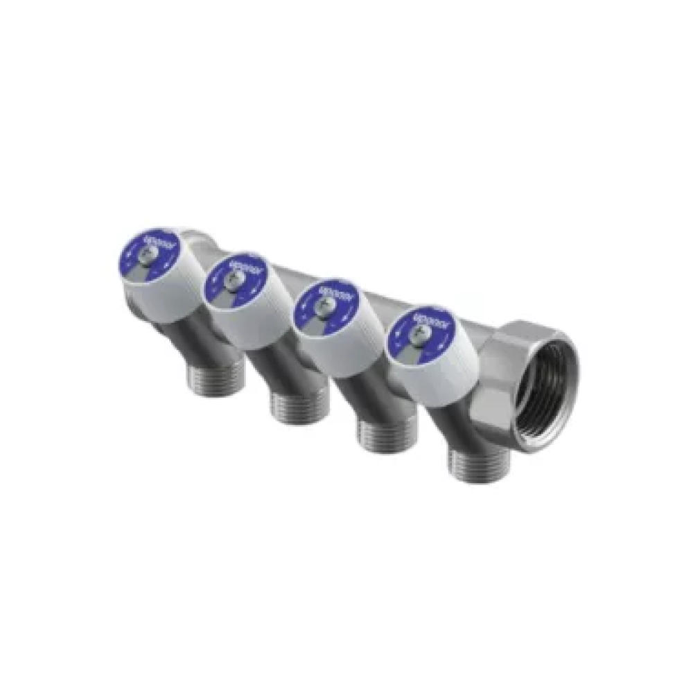 Uponor Uni-C manifold with shut-off valves SH 1"ZR/VR 4X1/2"ZR c/c 38 m