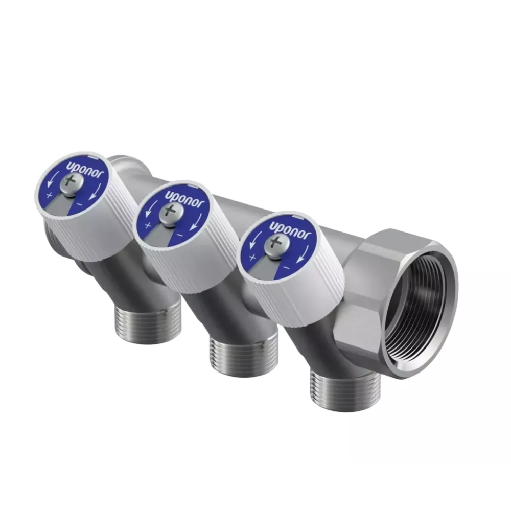 Uponor Uni-C manifold with shut-off valves SH 1"ZR/VR 3X1/2"ZR c/c 38 m