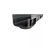 7317 Лоток водоотводный пластиковый 1000м, h=75мм, подключение D=50,75,100мм черный 7317 Лоток водоотводный пластиковый 1000м, h=75мм, подключение D=50,75,100мм черный