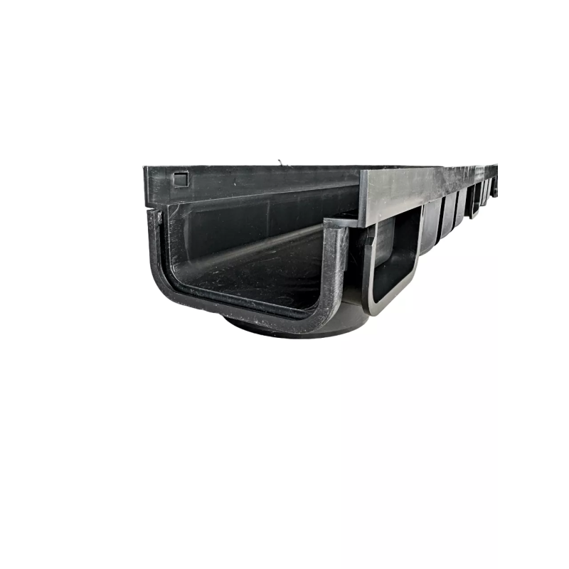 7317 Лоток водоотводный пластиковый 1000м, h=75мм, подключение D=50,75,100мм черный