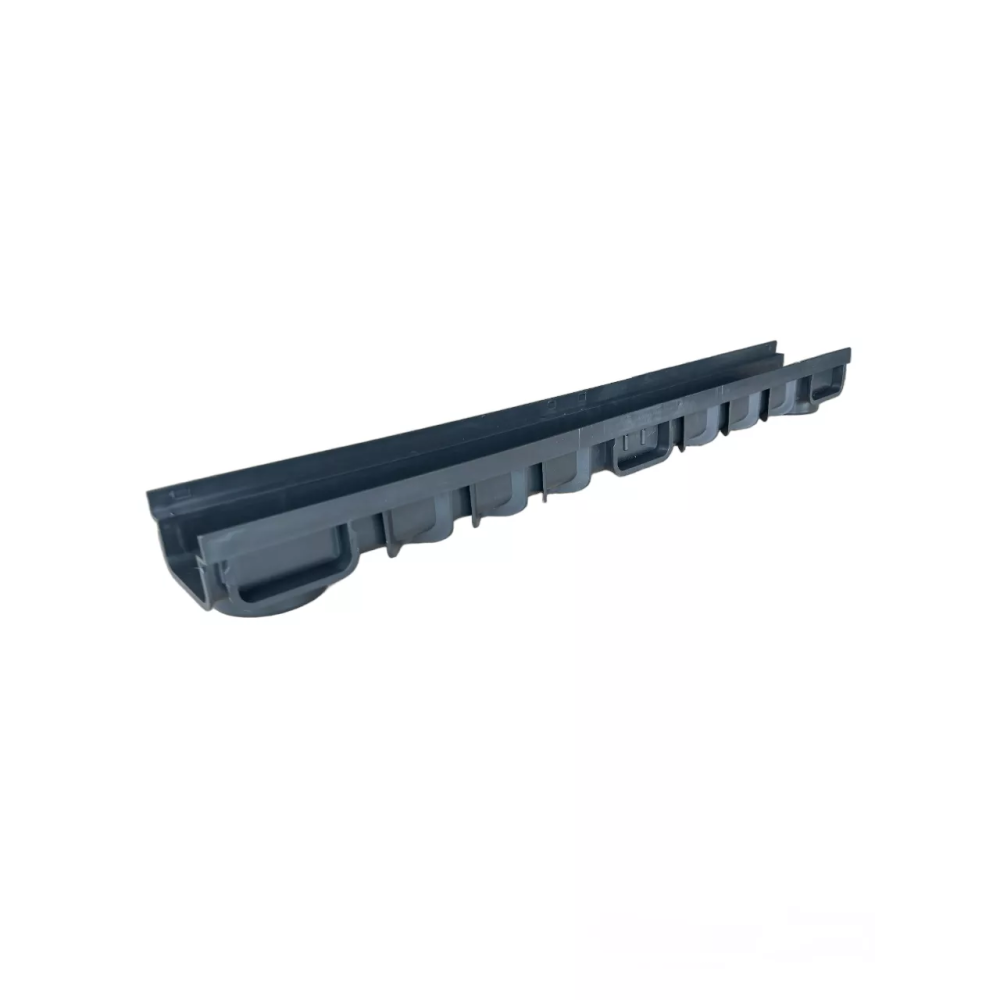 7317 Лоток водоотводный пластиковый 1000м, h=75мм, подключение D=50,75,100мм черный 7317 Лоток водоотводный пластиковый 1000м, h=75мм, подключение D=50,75,100мм черный