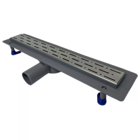 Сливной трап для душа с горизонтальным выходом, решетка "ДОЖДЬ" 60 см, Душевой канал с сухим затвором