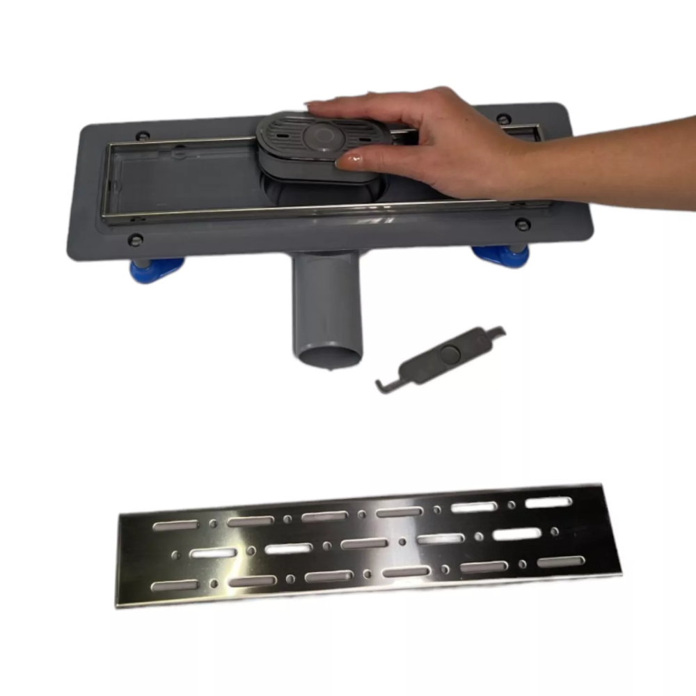 Сливной трап для душа с горизонтальным выходом, 33 см, Душевой канал с сухим затвором, поворотным сифоном Сливной трап для душа с горизонтальным выходом, 33 см, Душевой канал с сухим затвором, поворотным сифоном