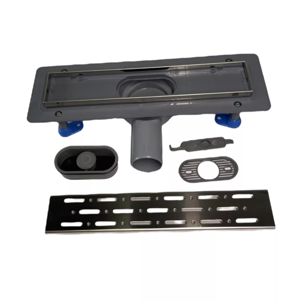 Сливной трап для душа с горизонтальным выходом, 40см, Душевой канал с сухим затвором, поворотным сифоном Сливной трап для душа с горизонтальным выходом, 40см, Душевой канал с сухим затвором, поворотным сифоном