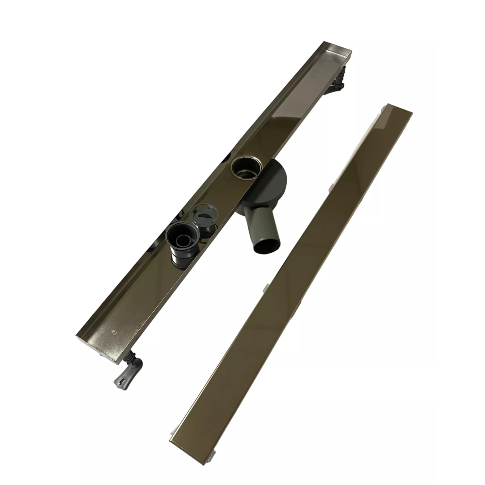 Душовий канал без фланця 80 см решітка "під плитку", каналізаційний трап з подвійним гідрозатвором Душовий канал без фланця 80 см решітка "під плитку", каналізаційний трап з подвійним гідрозатвором