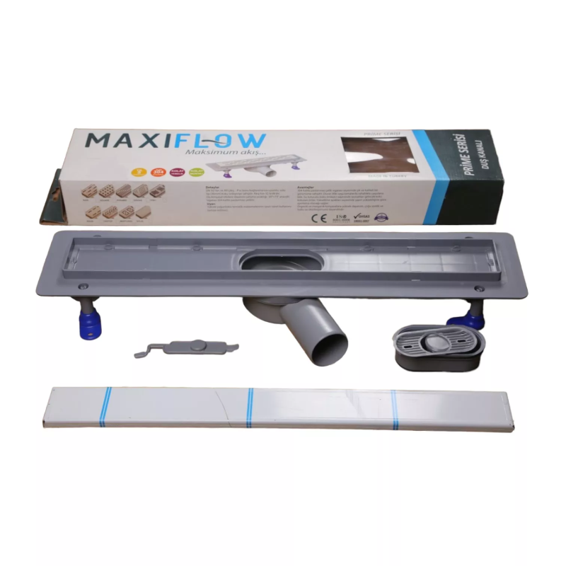 Сливной трап для душа с поворотным сифоном 360, решетка "ПОД ПЛИТКУ" 50 см, Канализационный сливной канал