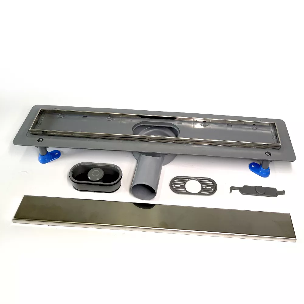 Сливной трап для душа с поворотным сифоном 360, решетка "ПОД ПЛИТКУ" 50 см, нержавеющая кромка Сливной трап для душа с поворотным сифоном 360, решетка "ПОД ПЛИТКУ" 50 см, нержавеющая кромка