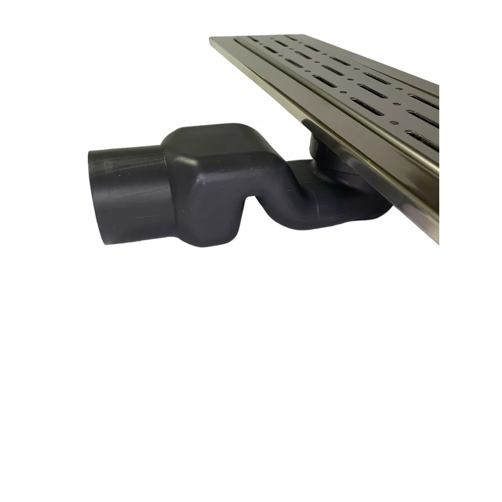 Душевой трап с решеткой и корпусом из нержавеющей стали, решетка "Дождь" 40см, поворотный S-образный сифон Душевой трап с решеткой и корпусом из нержавеющей стали, решетка "Дождь" 40см, поворотный S-образный сифон