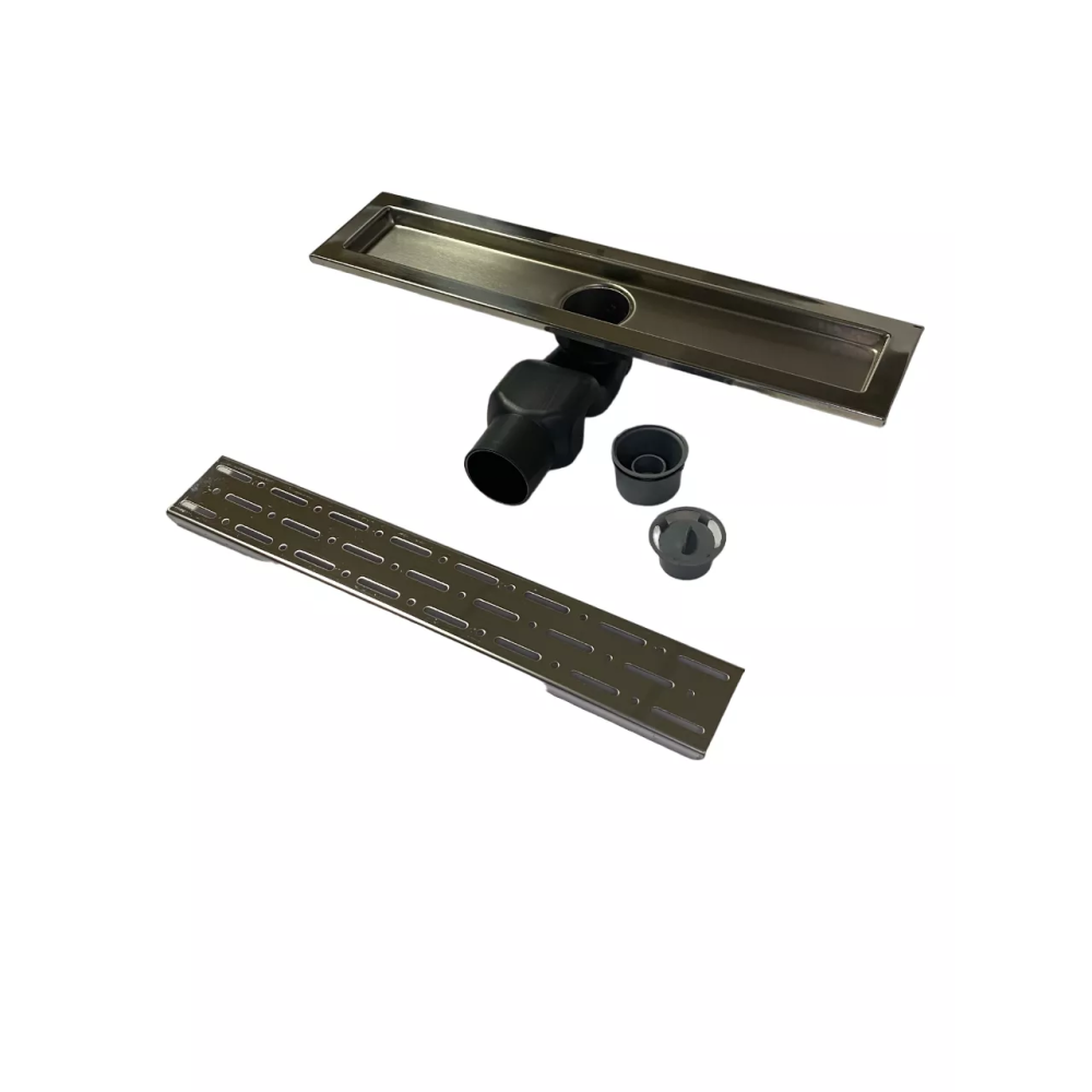 Душевой трап с решеткой и корпусом из нержавеющей стали, решетка "Дождь" 40см, поворотный S-образный сифон Душевой трап с решеткой и корпусом из нержавеющей стали, решетка "Дождь" 40см, поворотный S-образный сифон