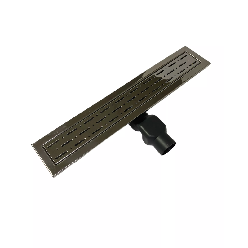 Душевой трап с решеткой и корпусом из нержавеющей стали, решетка "Дождь" 50см, поворотный S-образный сифон