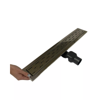 Душевой канал с решеткой и корпусом из нержавеющей стали, решетка "Дождь" 60см, поворотный S-образный сифон Душевой канал с решеткой и корпусом из нержавеющей стали, решетка "Дождь" 60см, поворотный S-образный сифон