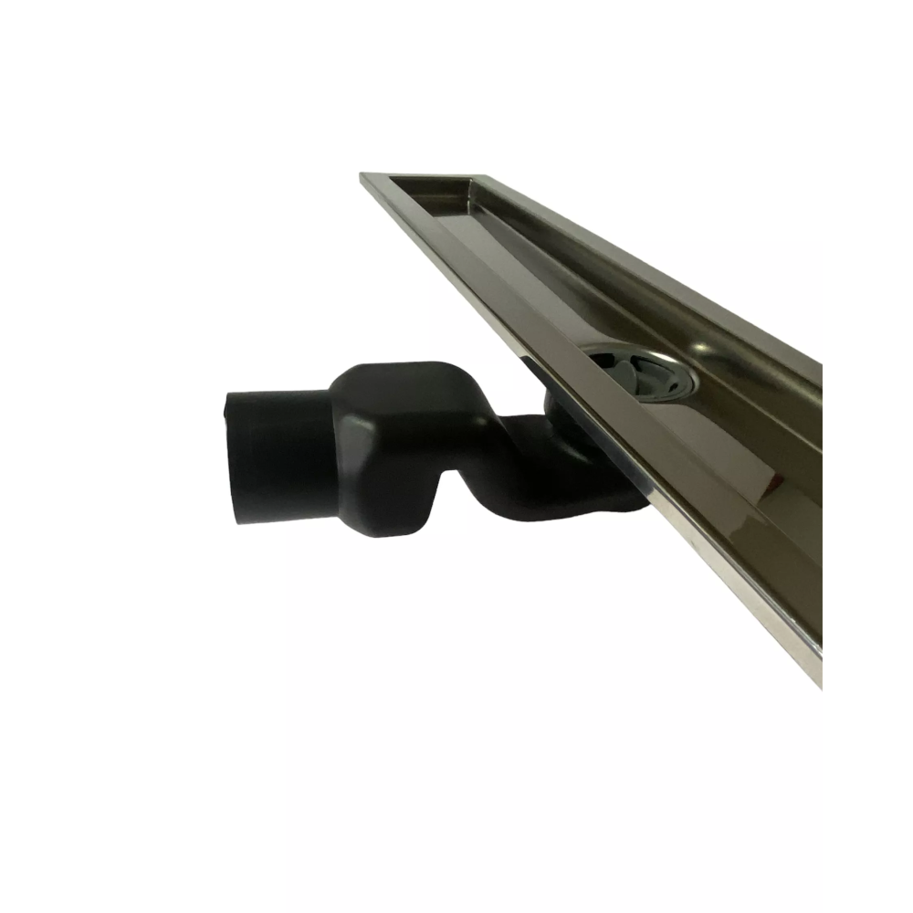 Душевой канал с решеткой и корпусом из нержавеющей стали, решетка "Дождь" 60см, поворотный S-образный сифон Душевой канал с решеткой и корпусом из нержавеющей стали, решетка "Дождь" 60см, поворотный S-образный сифон