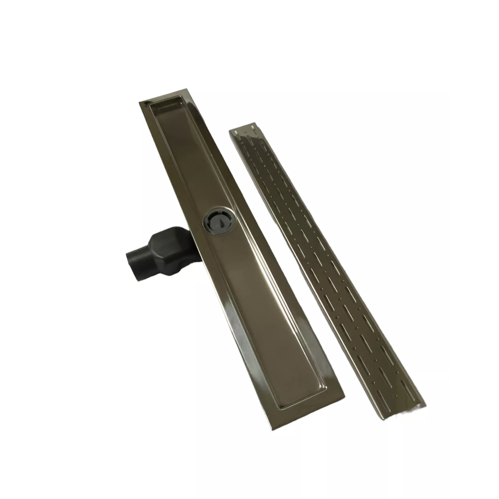 Душевой канал с решеткой и корпусом из нержавеющей стали, решетка "Дождь" 60см, поворотный S-образный сифон Душевой канал с решеткой и корпусом из нержавеющей стали, решетка "Дождь" 60см, поворотный S-образный сифон