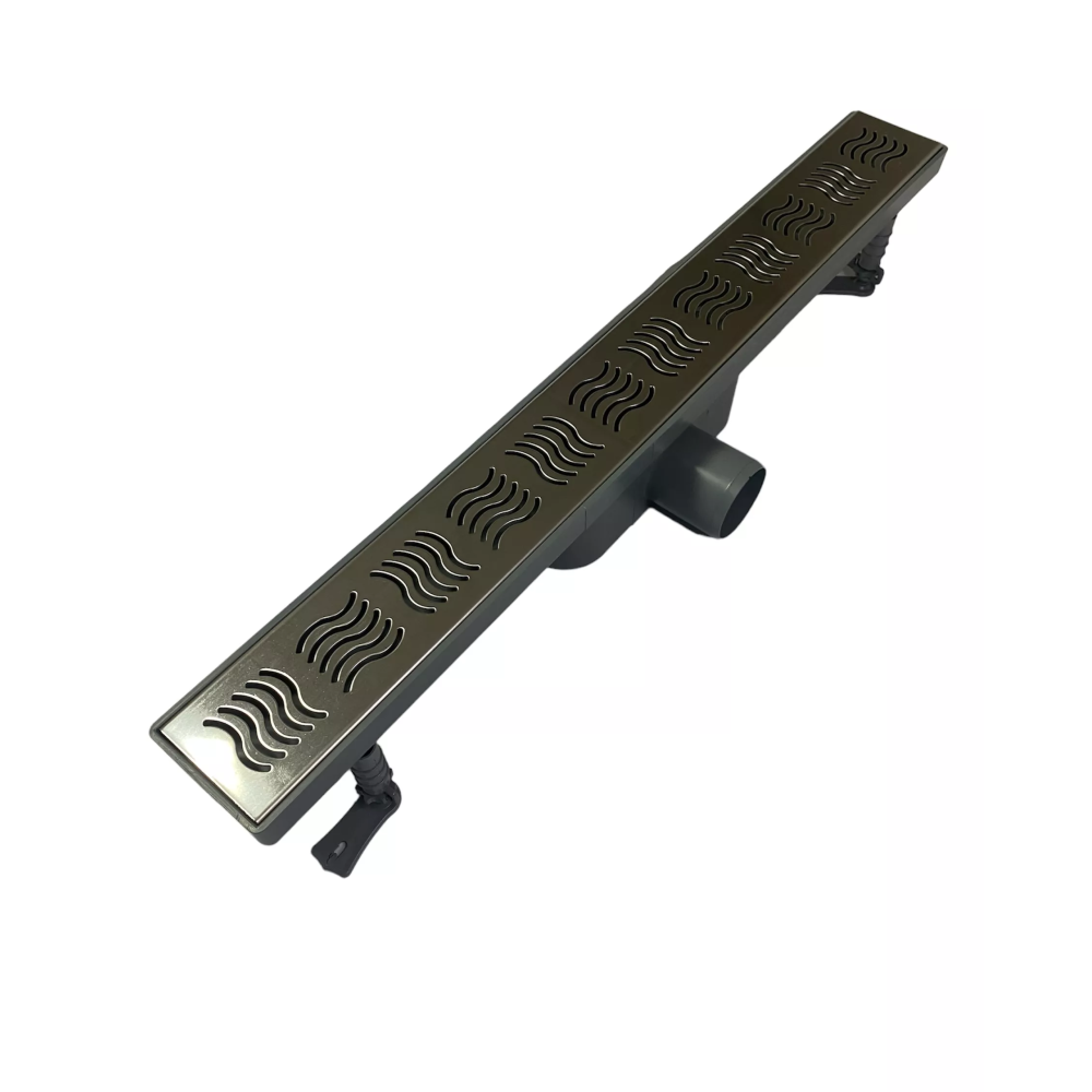 Душевой лоток, решетка "Волна" 60 см двойной гидрозатвор, Душевой канал с боковым выпускным отверстием DN50 Душевой лоток, решетка "Волна" 60 см двойной гидрозатвор, Душевой канал с боковым выпускным отверстием DN50