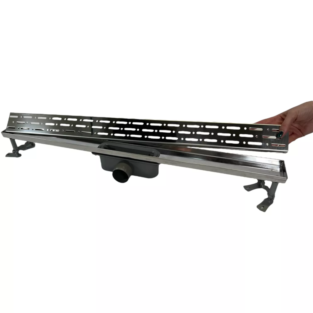 Душевой канал без фланца 80 см решётка "Дождь", Канализационный трап с двойным гидрозатвором Душевой канал без фланца 80 см решётка "Дождь", Канализационный трап с двойным гидрозатвором