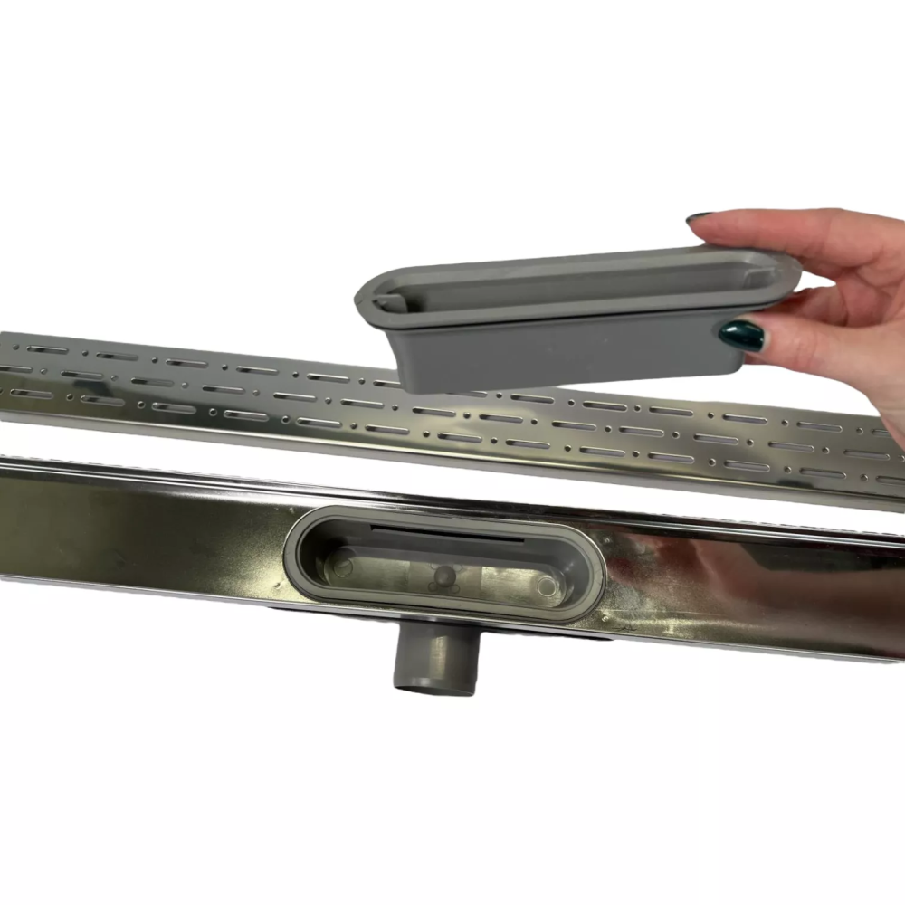 Душевой канал без фланца 80 см решётка "Дождь", Канализационный трап с двойным гидрозатвором Душевой канал без фланца 80 см решётка "Дождь", Канализационный трап с двойным гидрозатвором