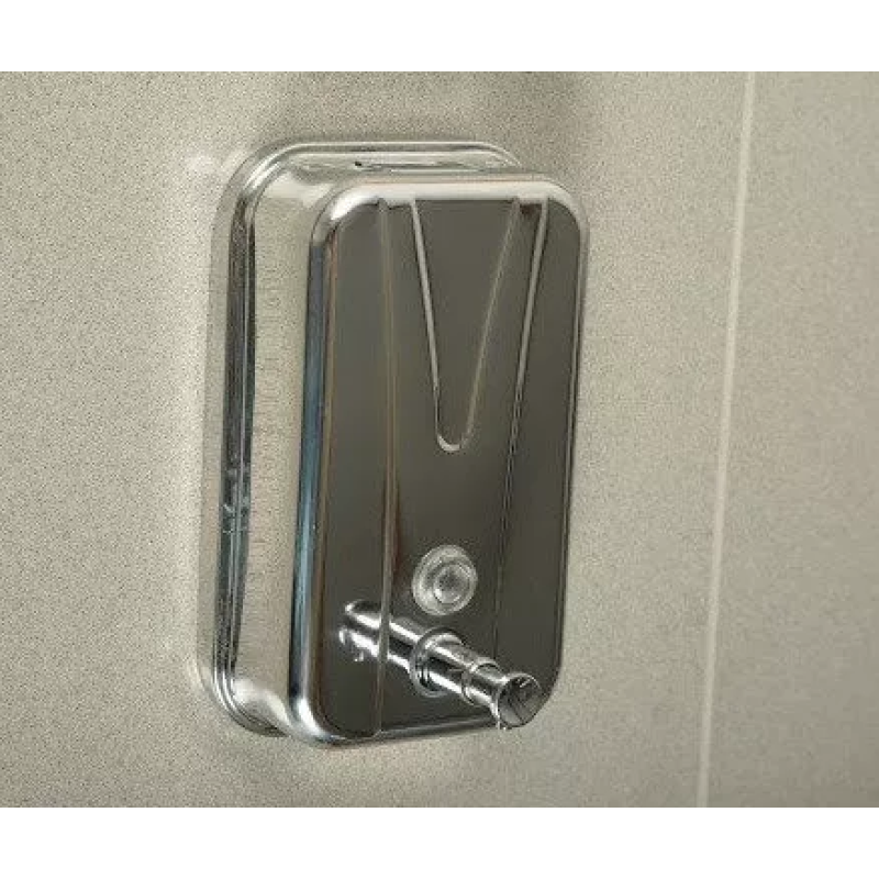 Диспенсер дозатор для жидкого мыла настенный из нержавеющей стали бытовой удобный 1литр.