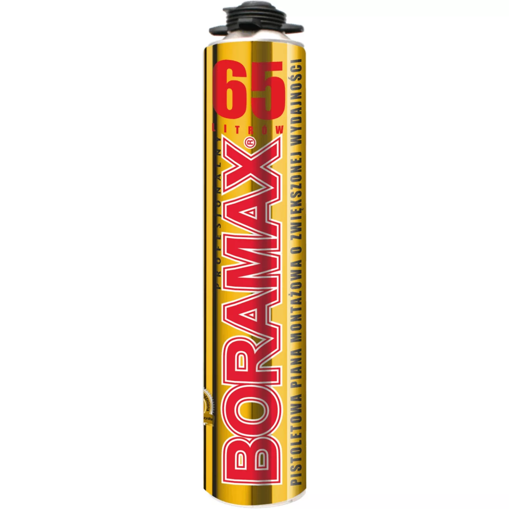 Монтажная пена Boramax под пистолет на 65 л, 840 мл.