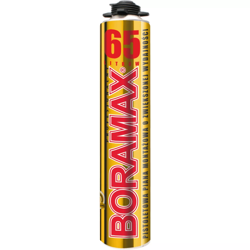 Монтажная пена Boramax под пистолет на 65 л, 840 мл.