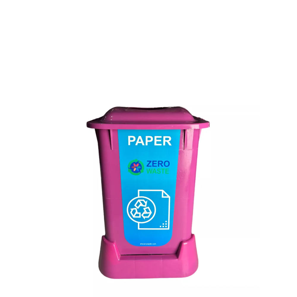 Контейнер для сортировки мусора (бумага) на 50л, цвет фиолетовый, с крышкой Контейнер для сортировки мусора (бумага) на 50л, цвет фиолетовый, с крышкой