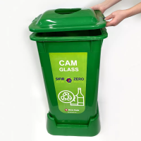 Контейнер для сортировки мусора (стекло) на 70л, цвет зеленый, с крышкой Контейнер для сортировки мусора (стекло) на 70л, цвет зеленый, с крышкой
