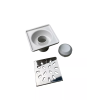 Душевой трап верт. D50 нержавеющая решетка 150х150 гидробарьер