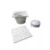 Vertical drain D110 plastic grating 150x150 water seal Vertical drain D110 plastic grating 150x150 water seal